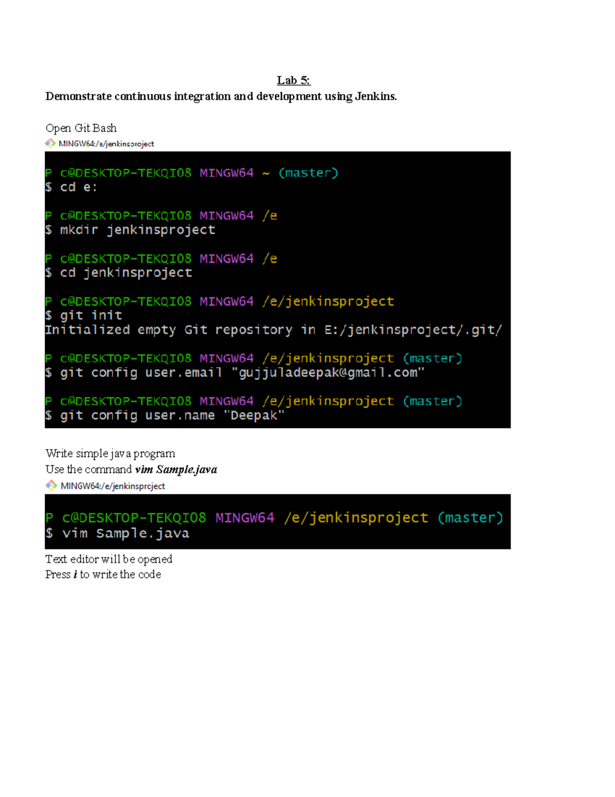 Lab 5: CI/CD with Jenkins - Java Program Deployment Guide - Studocu
