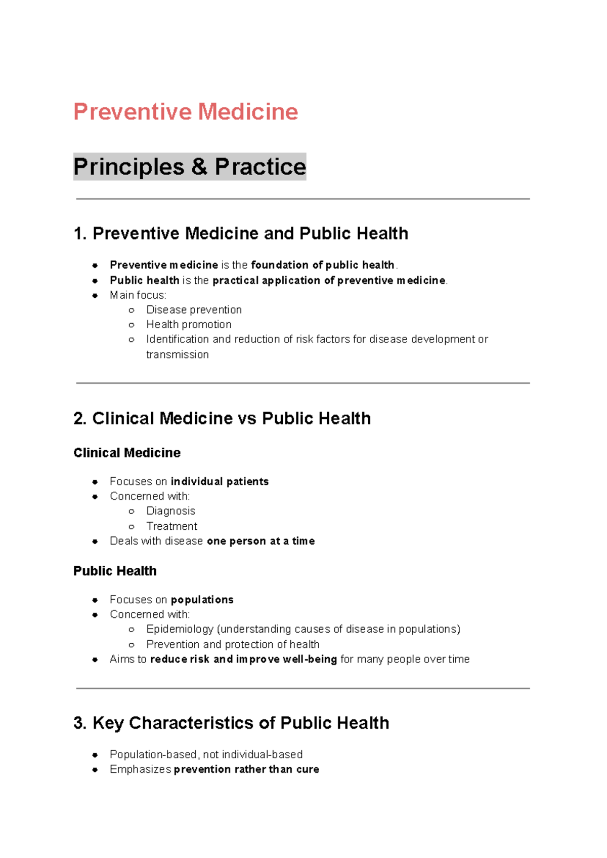 Preventive Medicine Principles: Foundations of Public Health - Studocu