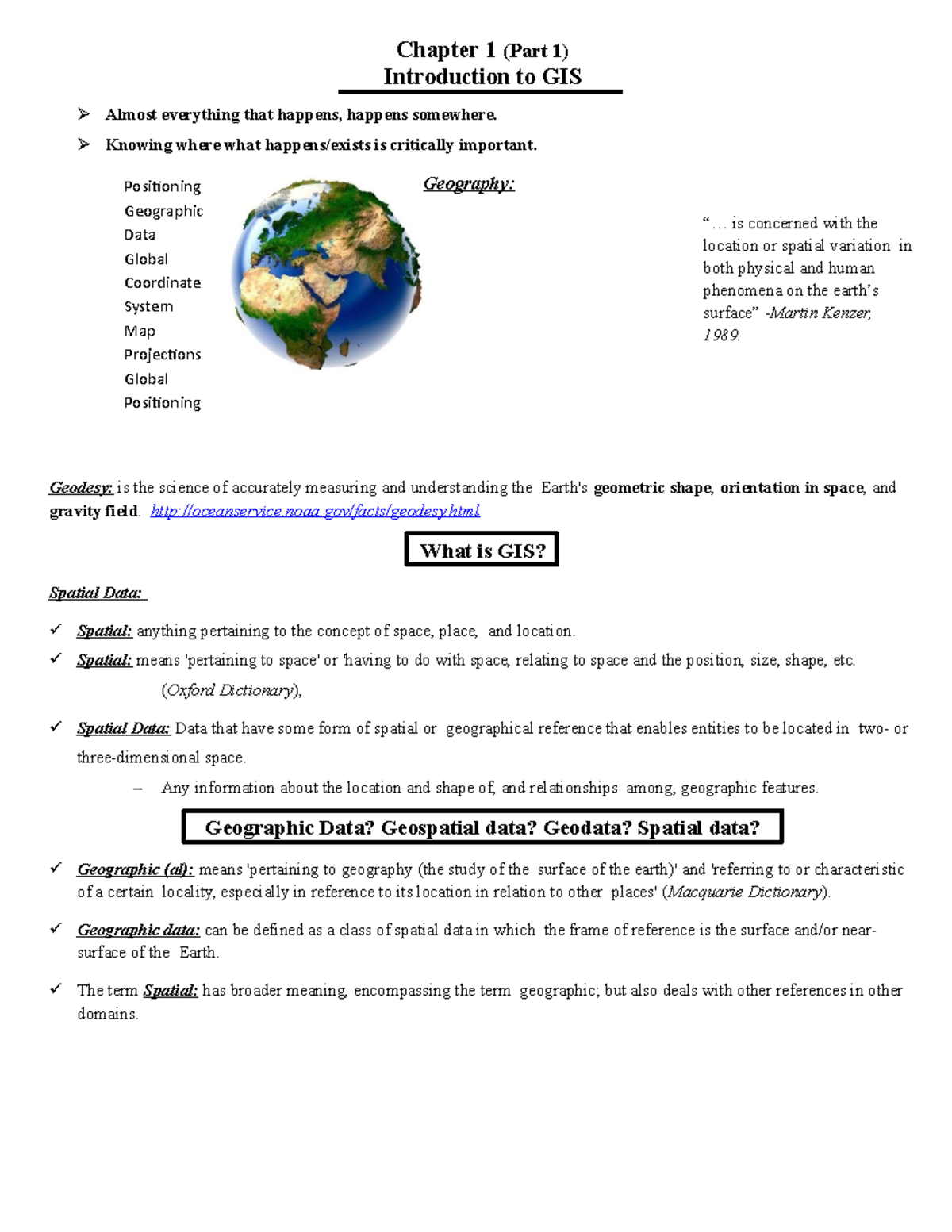 Chapter 1 (Part 1) - Introduction to GIS and Spatial Data Concepts ...