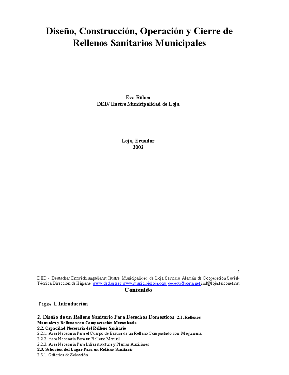 Manual de Relleno Sanitario: Diseño y Operación (DED) - Document Preview