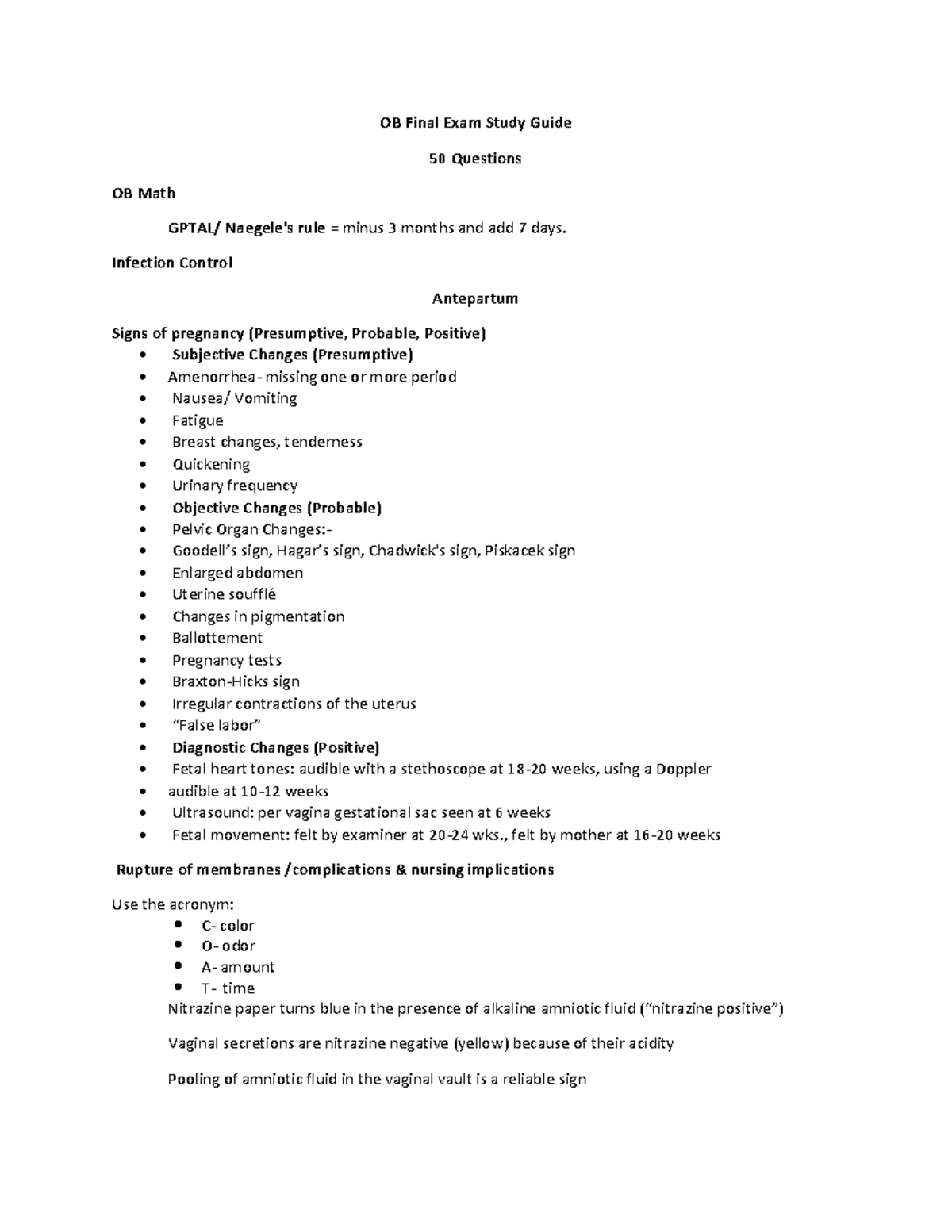 OB 101 - Exam #1 Study Guide: Key Concepts for Review - Studocu