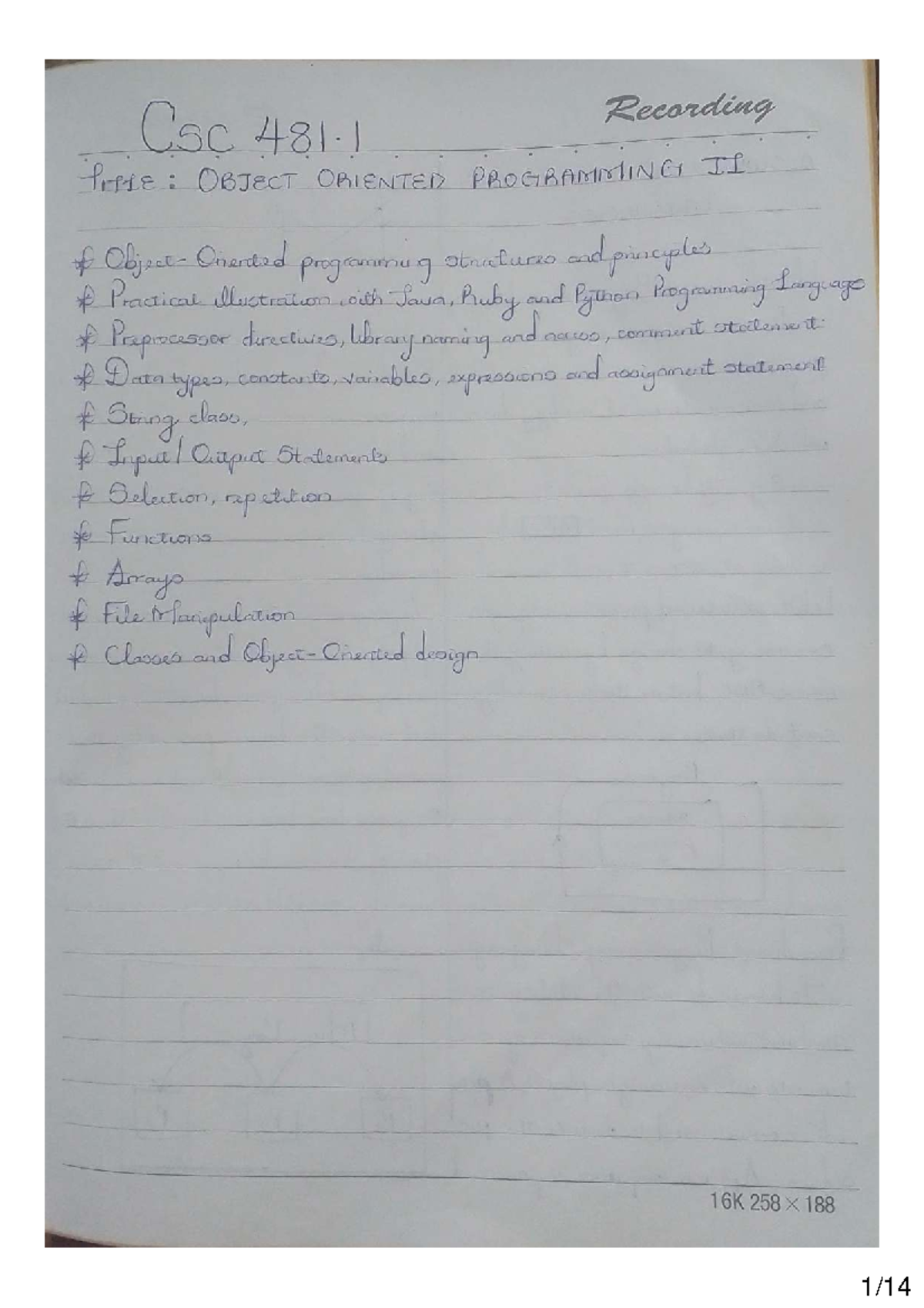 CSC 481 Final Exam Notes: Comprehensive Guide to Object-Oriented ...