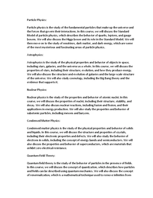 Particle Physics - Study Notes & Assignments - Studocu