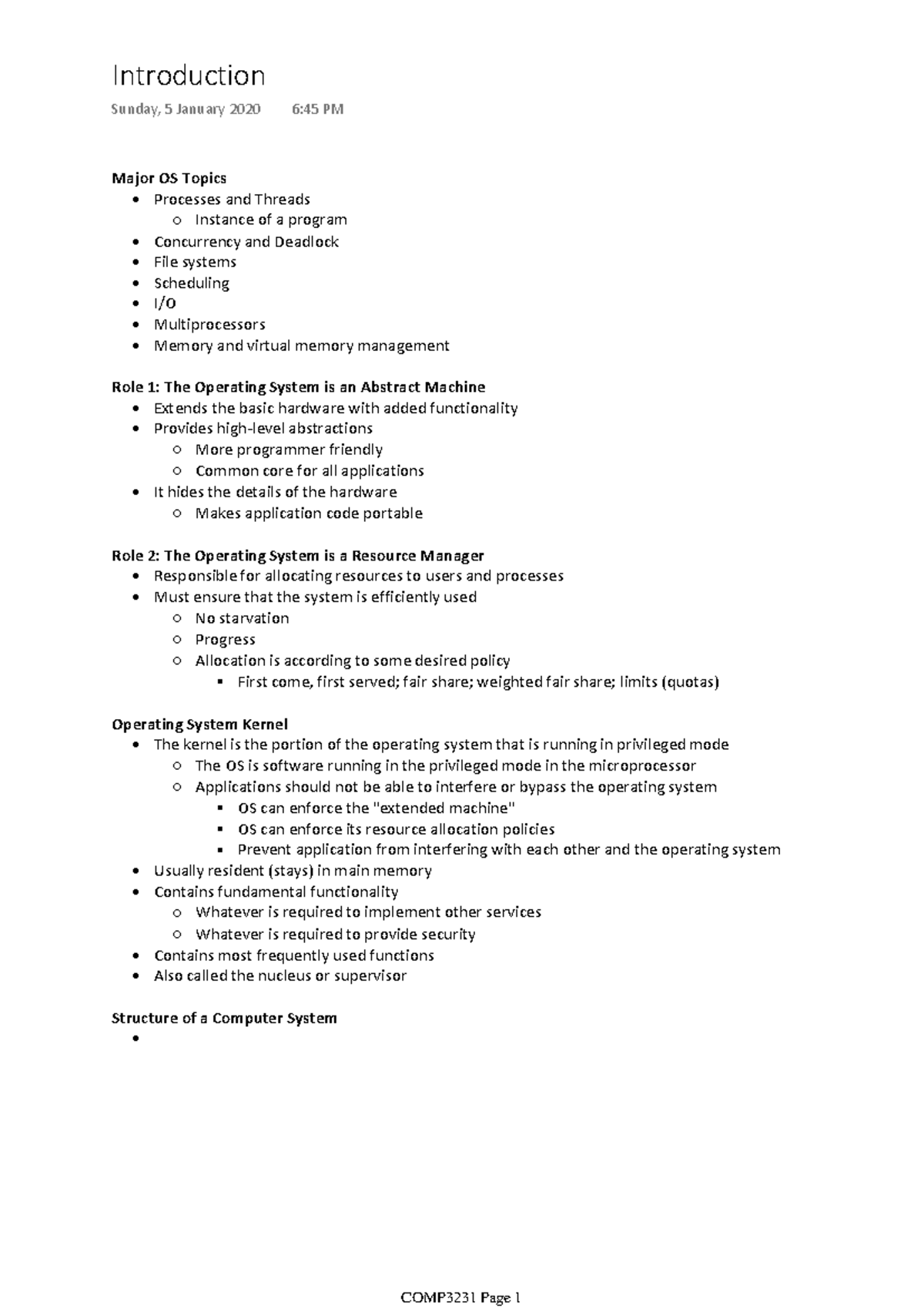 COMP3231 2020 Final Exam Lectures: OS Concepts and Models Explained ...