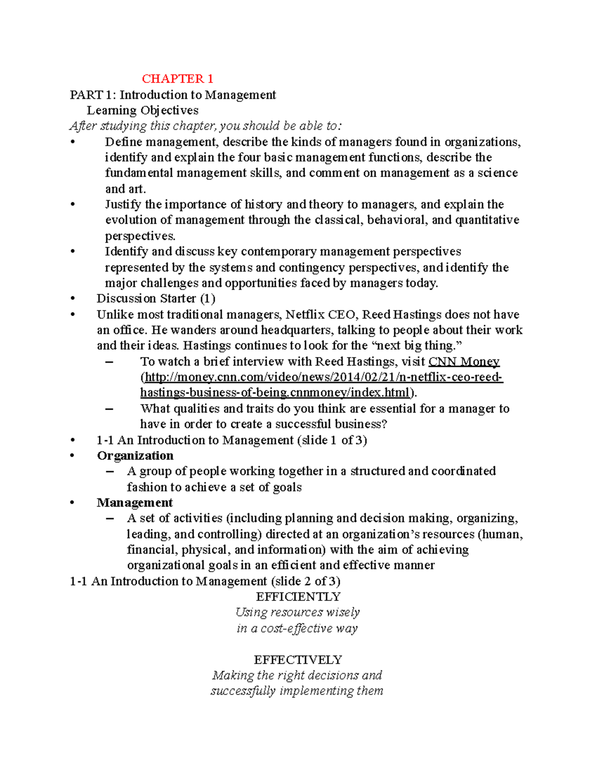 Slide MGT103 - Management Concepts and Functions Overview - Studocu