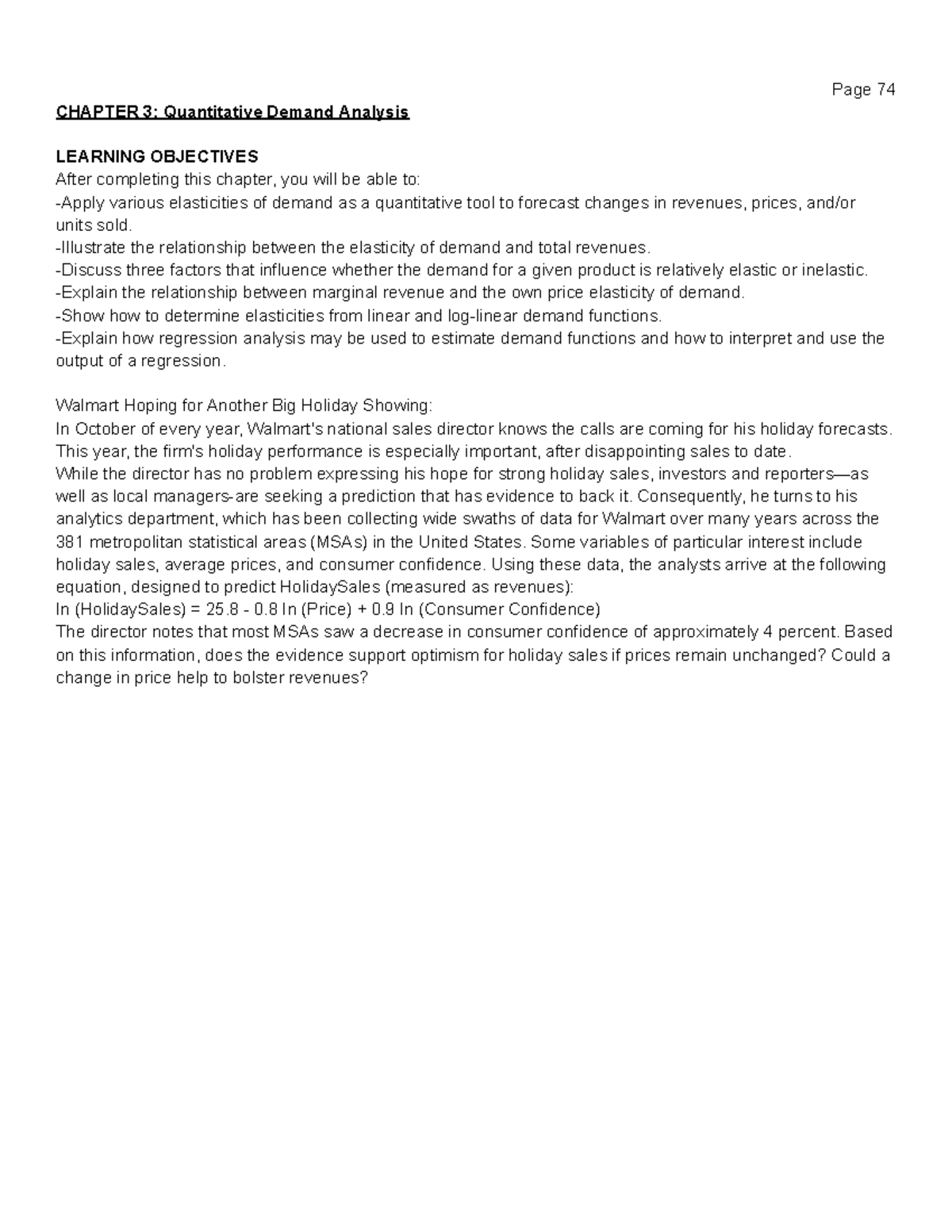 Textbook: Ch 3 - Chapter 3 notes - CHAPTER 3: Quantitative Demand ...
