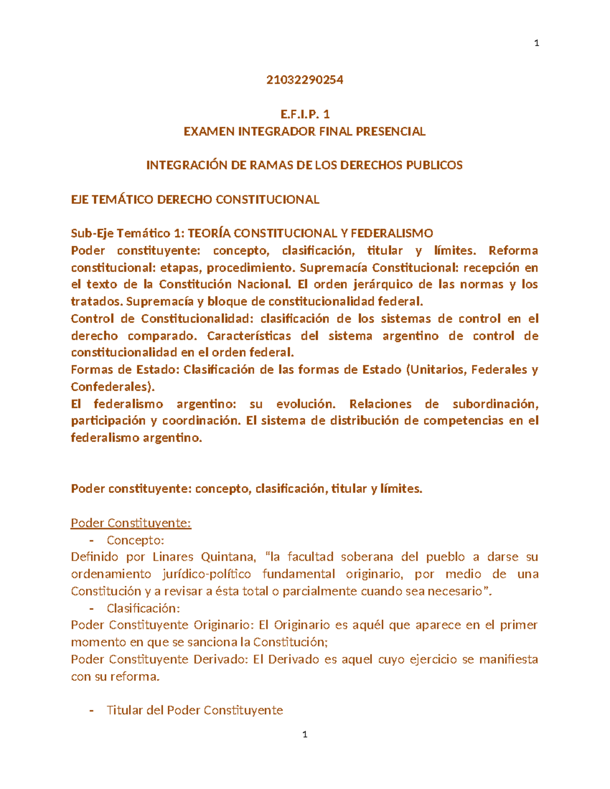 1 21032290254 E.F.I.P. EXAMEN INTEGRADOR FINAL DERECHO CONSTITUCIONAL ...
