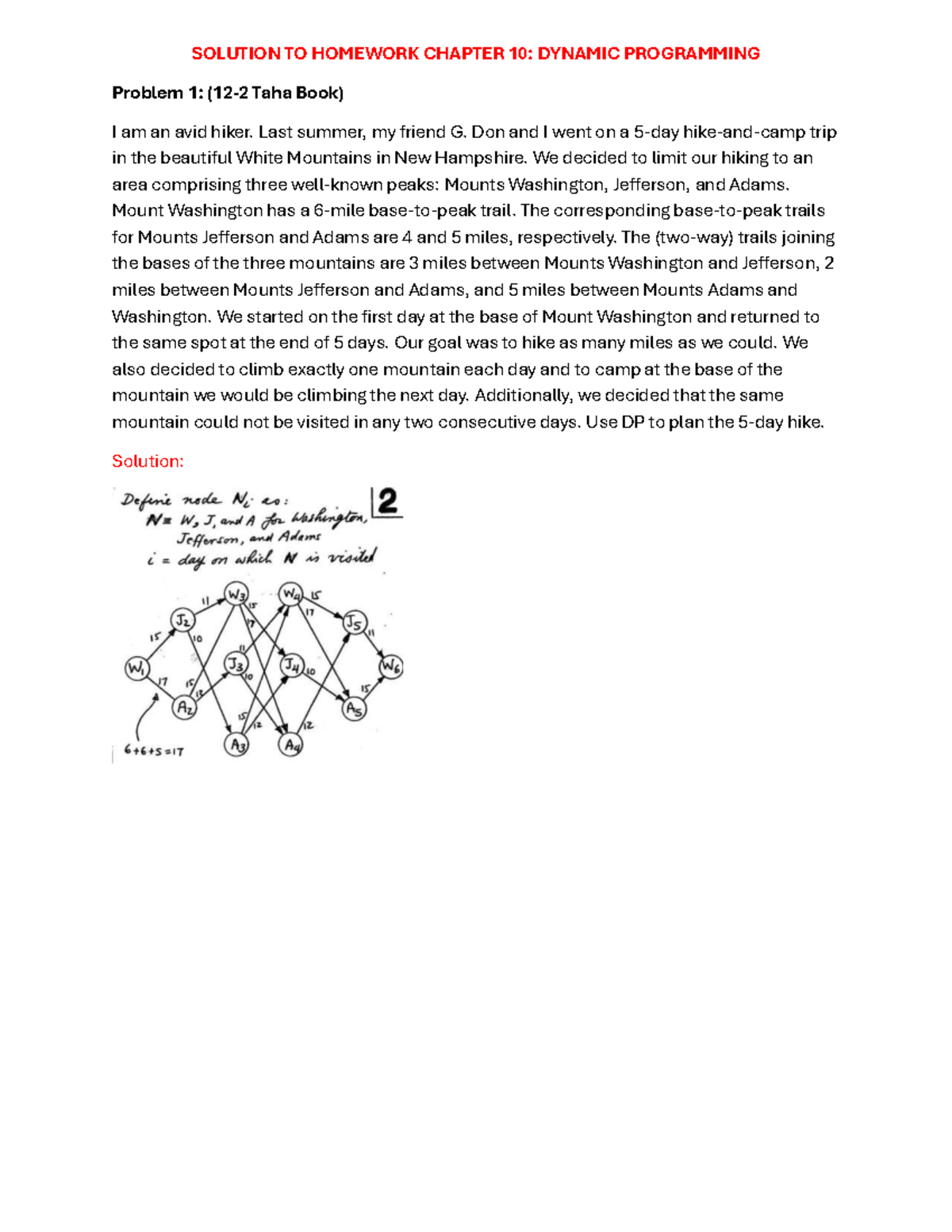 Solution to Homework CH10: Dynamic Programming Problems and Solutions ...