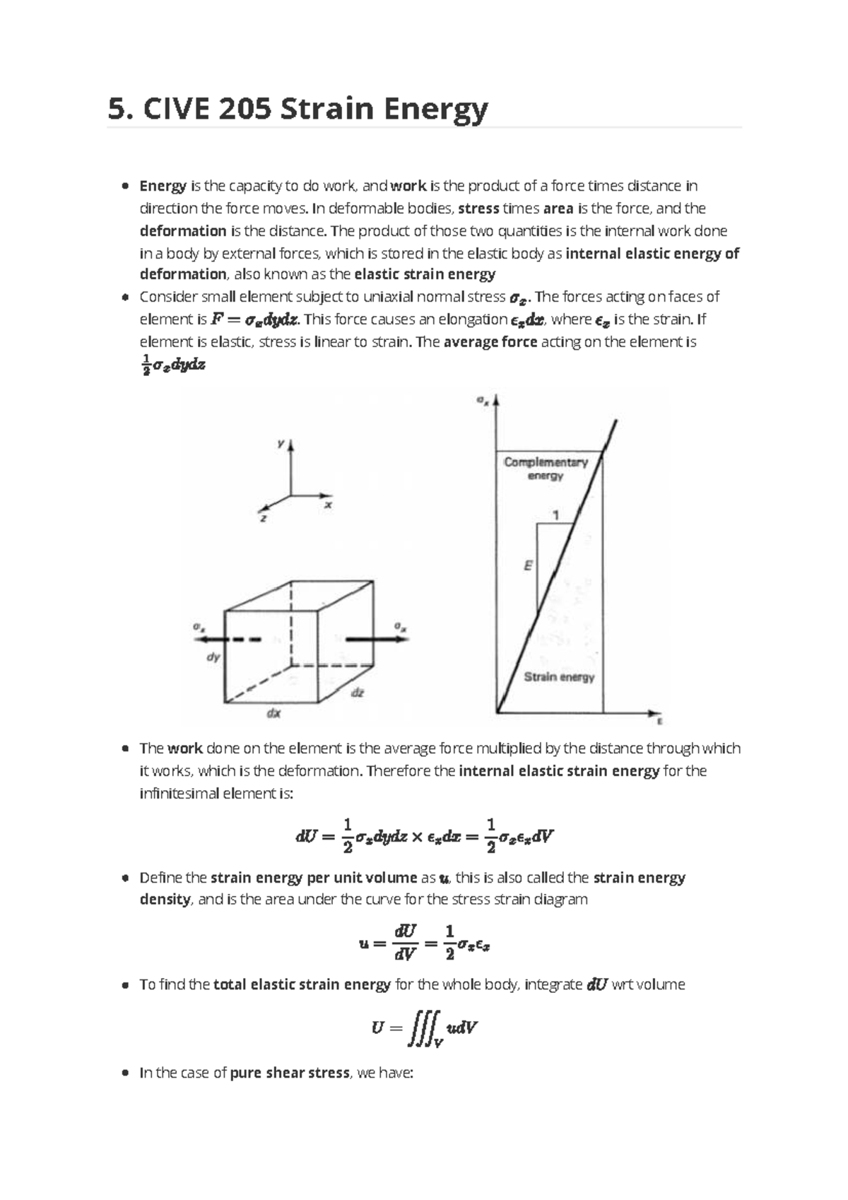 5. CIVE 205 Lecture Notes on Strain Energy and Elastic Deformation ...