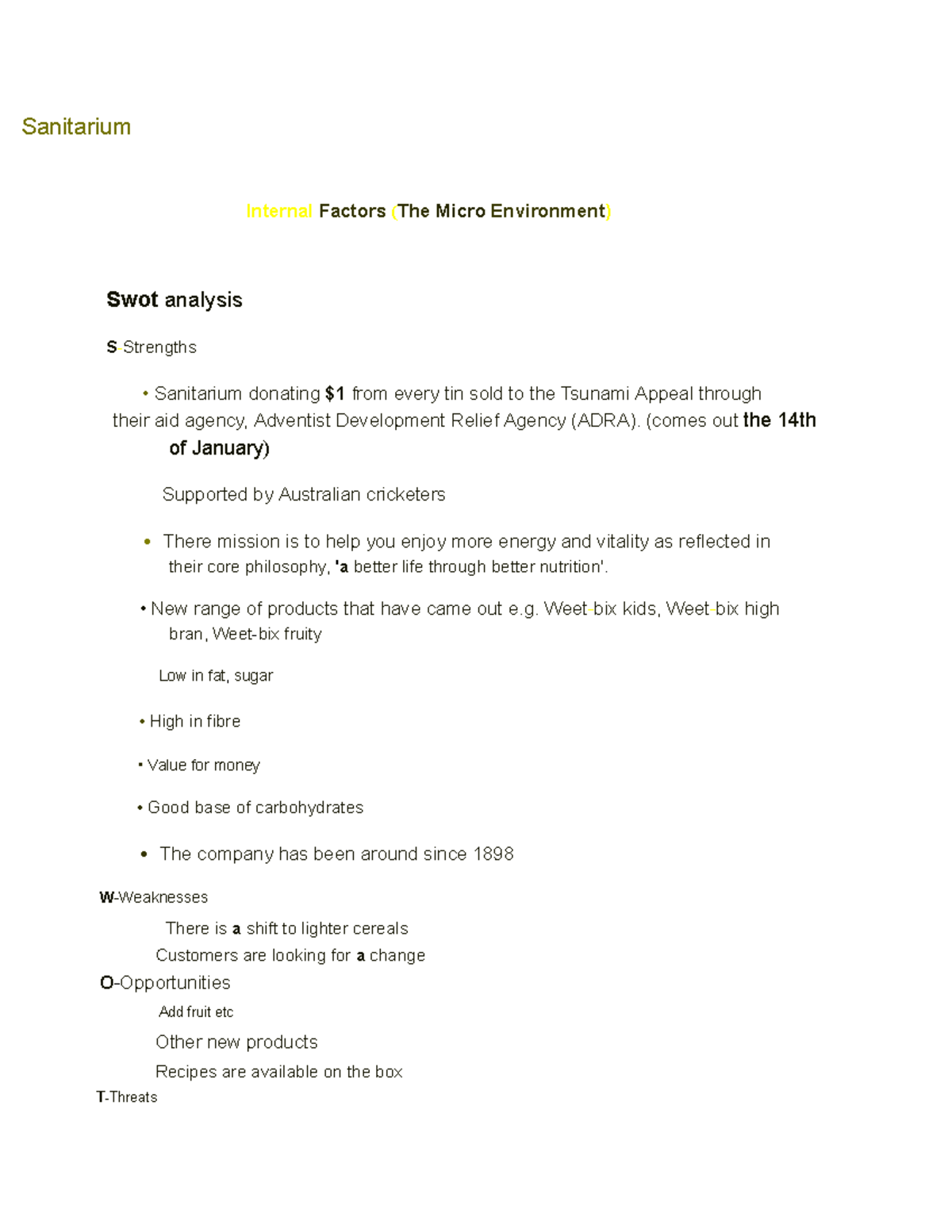 Case Study Analysis of Macro and Micro Environments in Food Industry ...