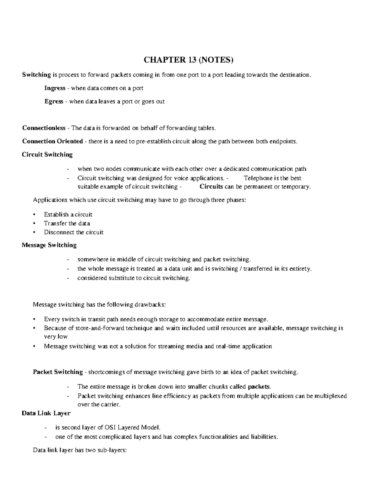 Chapter 13-15 ( Notes)- Computer Network AND Security - CHAPTER 13 ...