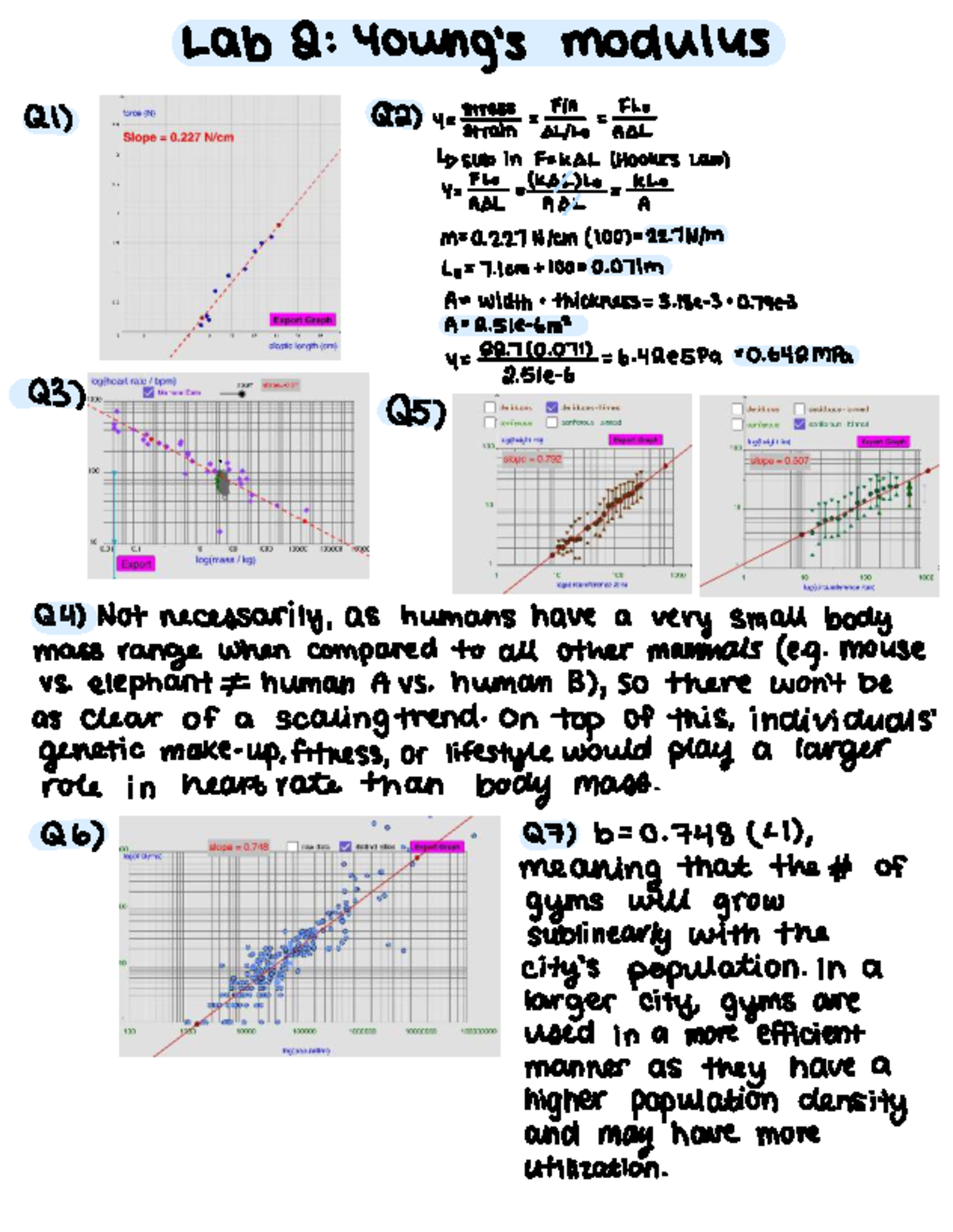 Physics 1080 Lab 2: Stress Modulus and Scaling Trends Analysis - Studocu