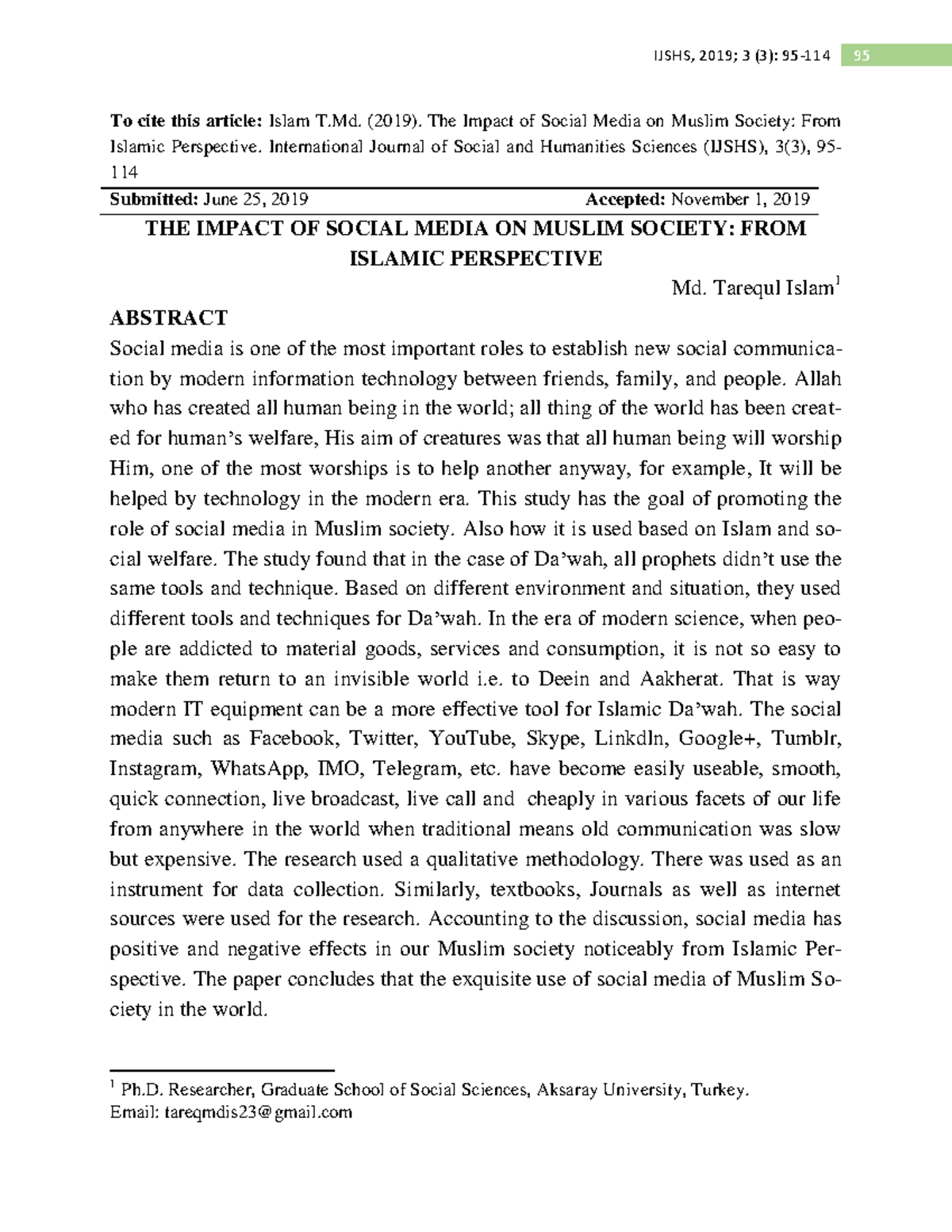 The Impact of Social Media on Muslim Society: An Islamic Perspective ...