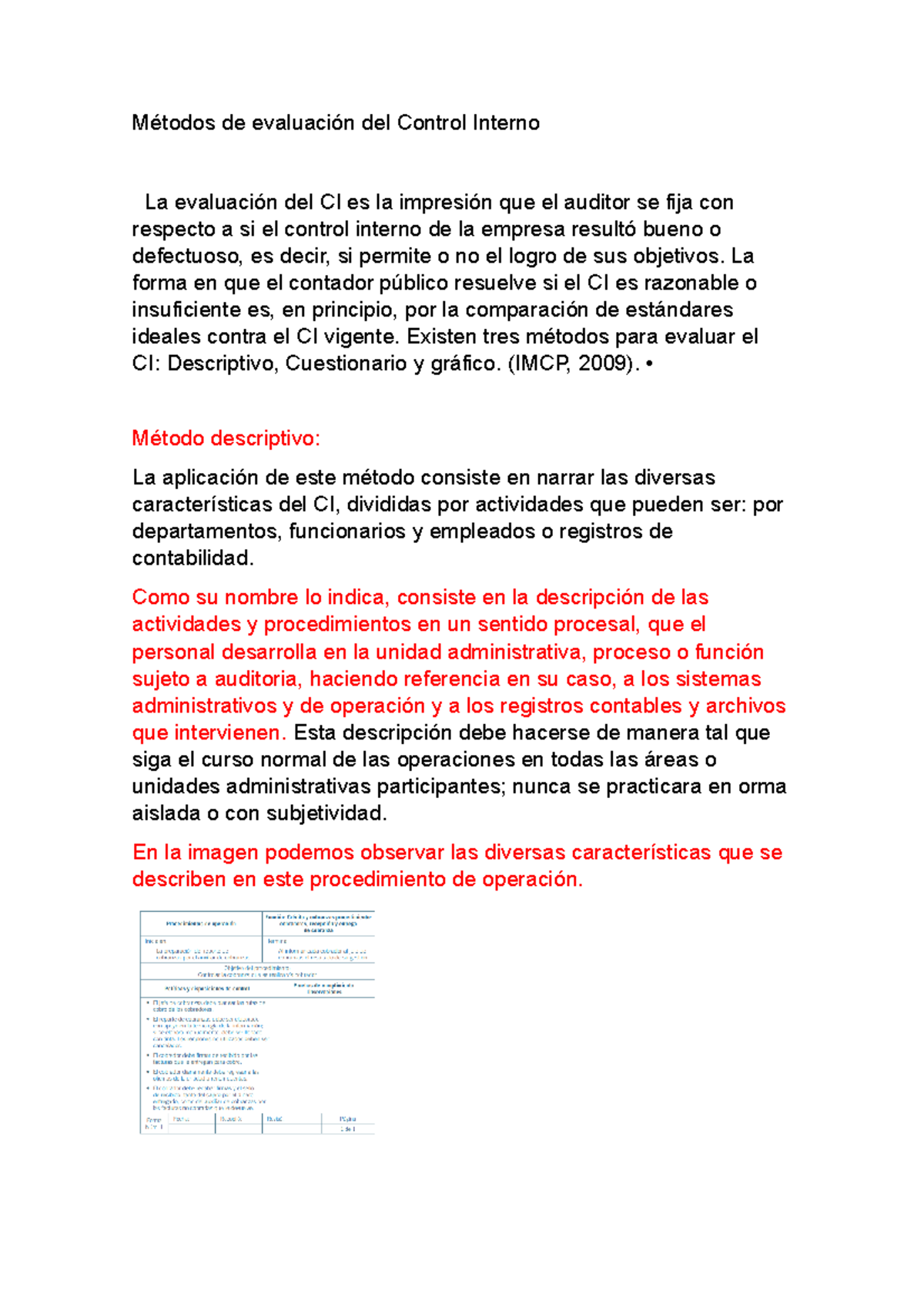 Métodos de Evaluación del Control Interno: Enfoques y Estrategias - Studocu