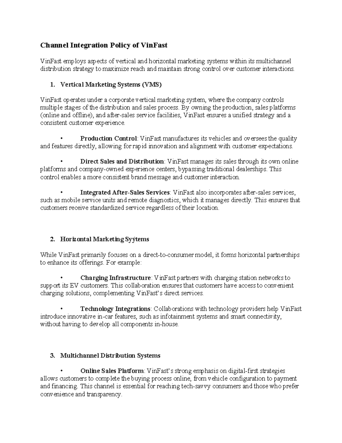 VinFast Channel Integration Policy Analysis: VMS & Distribution ...