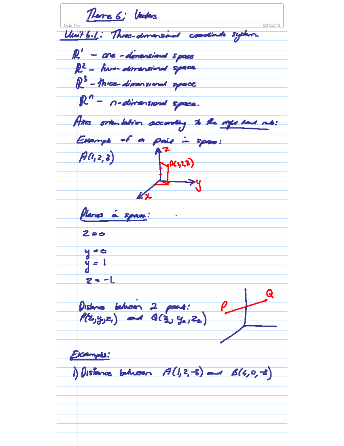 Unit 6.1: Vectors and Coordinate Systems Notes - Studocu