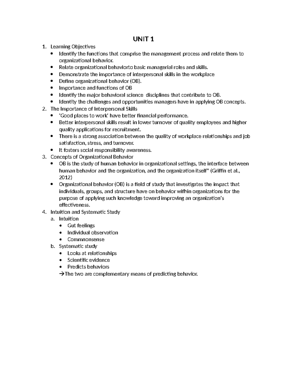 UNIT 1 - trgrtegrsgrswgrtswgtrgr - UNIT 1 Learning Objectives ldentify ...