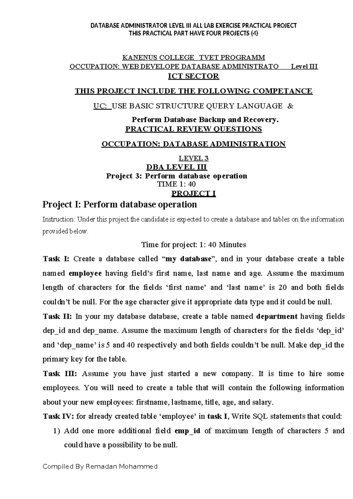 DBA LEVEL 3: Comprehensive Lab Exercises for Database Administration ...