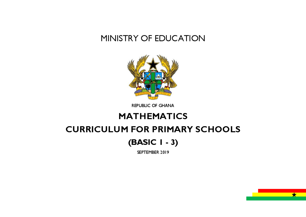 GES Lower Primary Mathematics Curriculum for Basic 1-3 (2019) - Studocu
