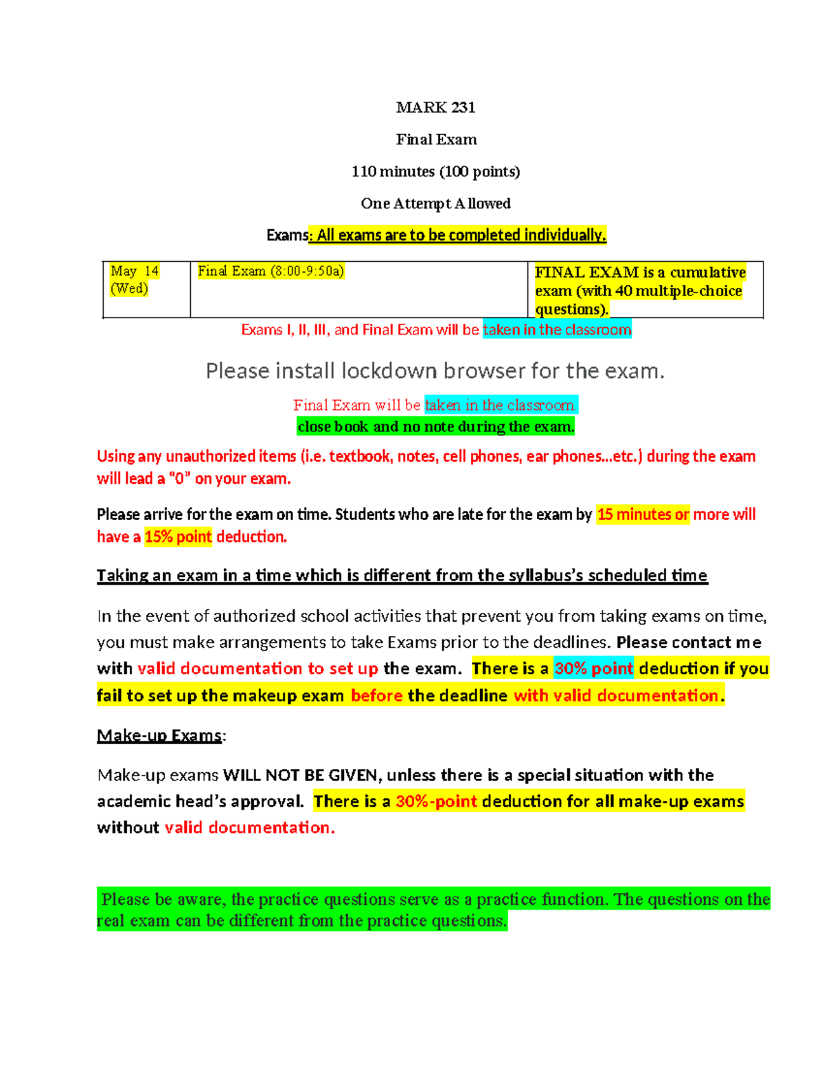 MARK 231 Final Exam Study Guide: Key Marketing Concepts & Strategies ...