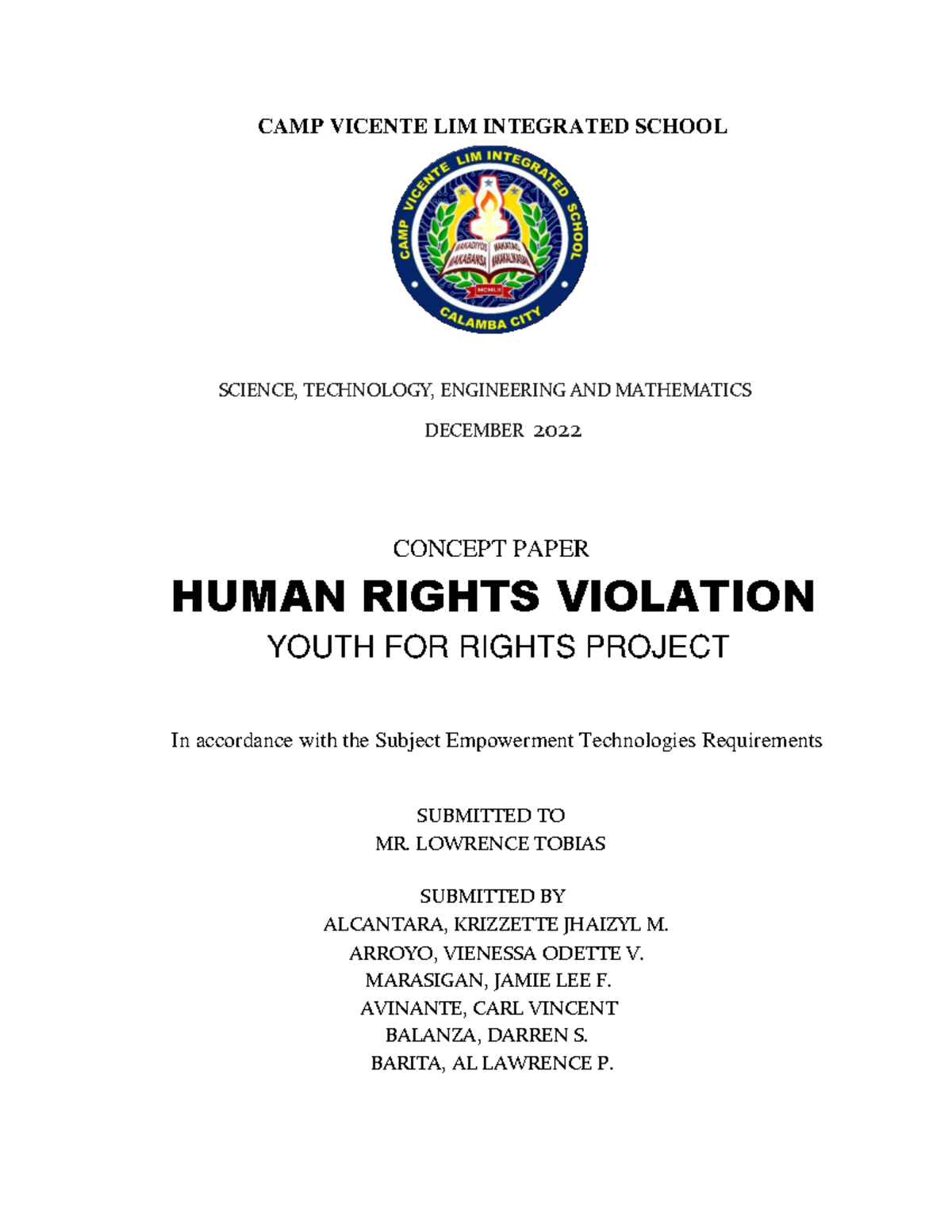 Empowerment Tech: Human Rights Violation Concept Paper (Dec 2022) - Studocu
