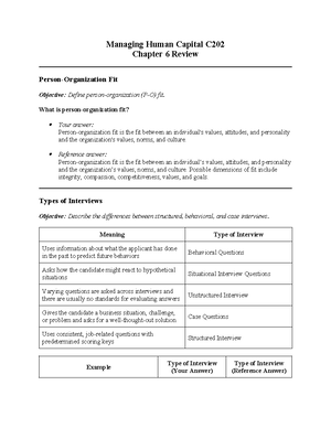 Chapter 2 Review - Managing Human Capital C Chapter 2 Review ...
