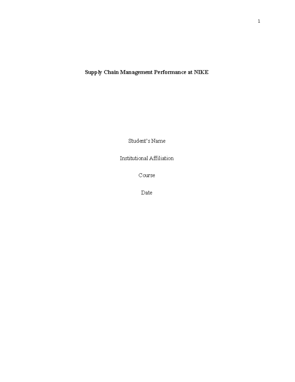 Supply Chain Management Performance Analysis of NIKE - Studocu