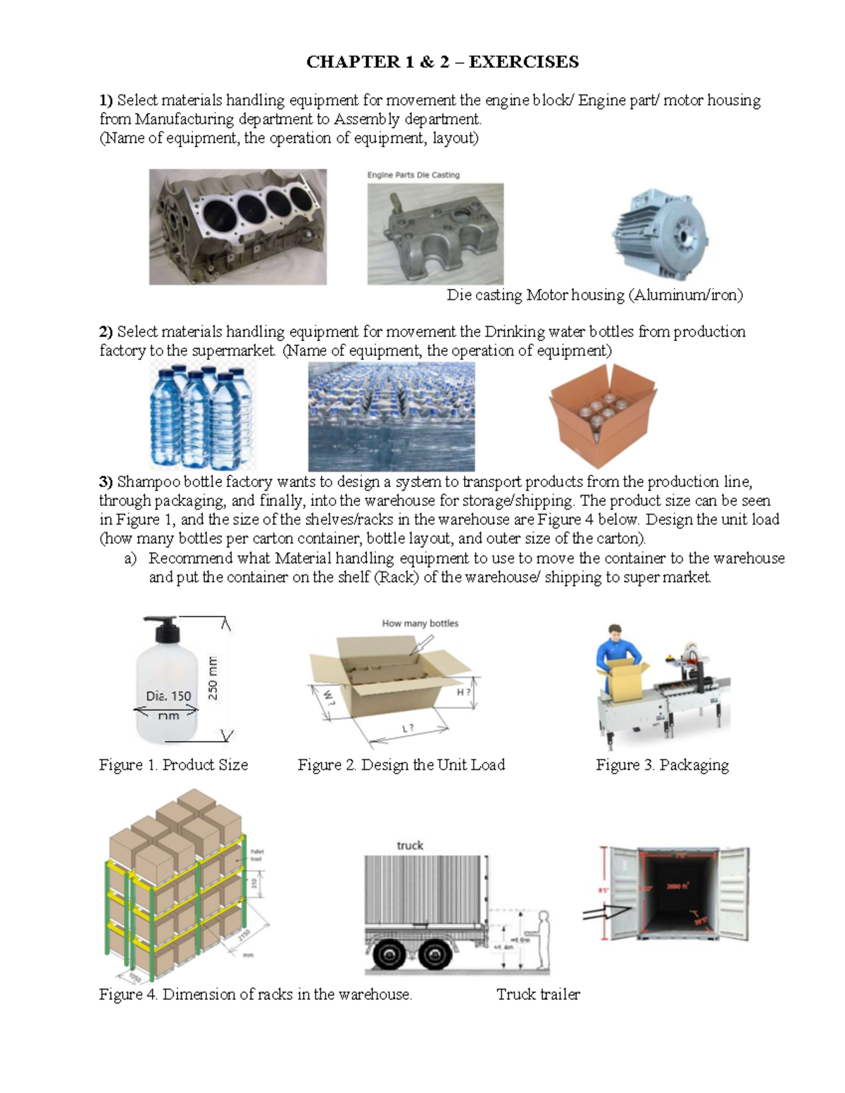 Exercises - Chapter 1 & 2: Materials Handling Equipment Selection - Studocu