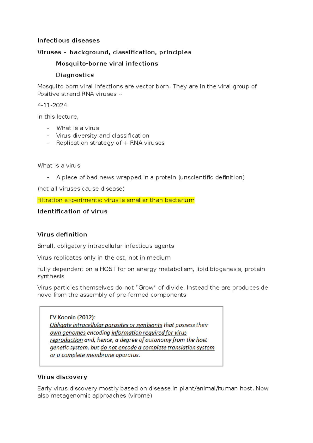 Infectious Diseases Lecture Notes: Virus Classification & Immunity ...