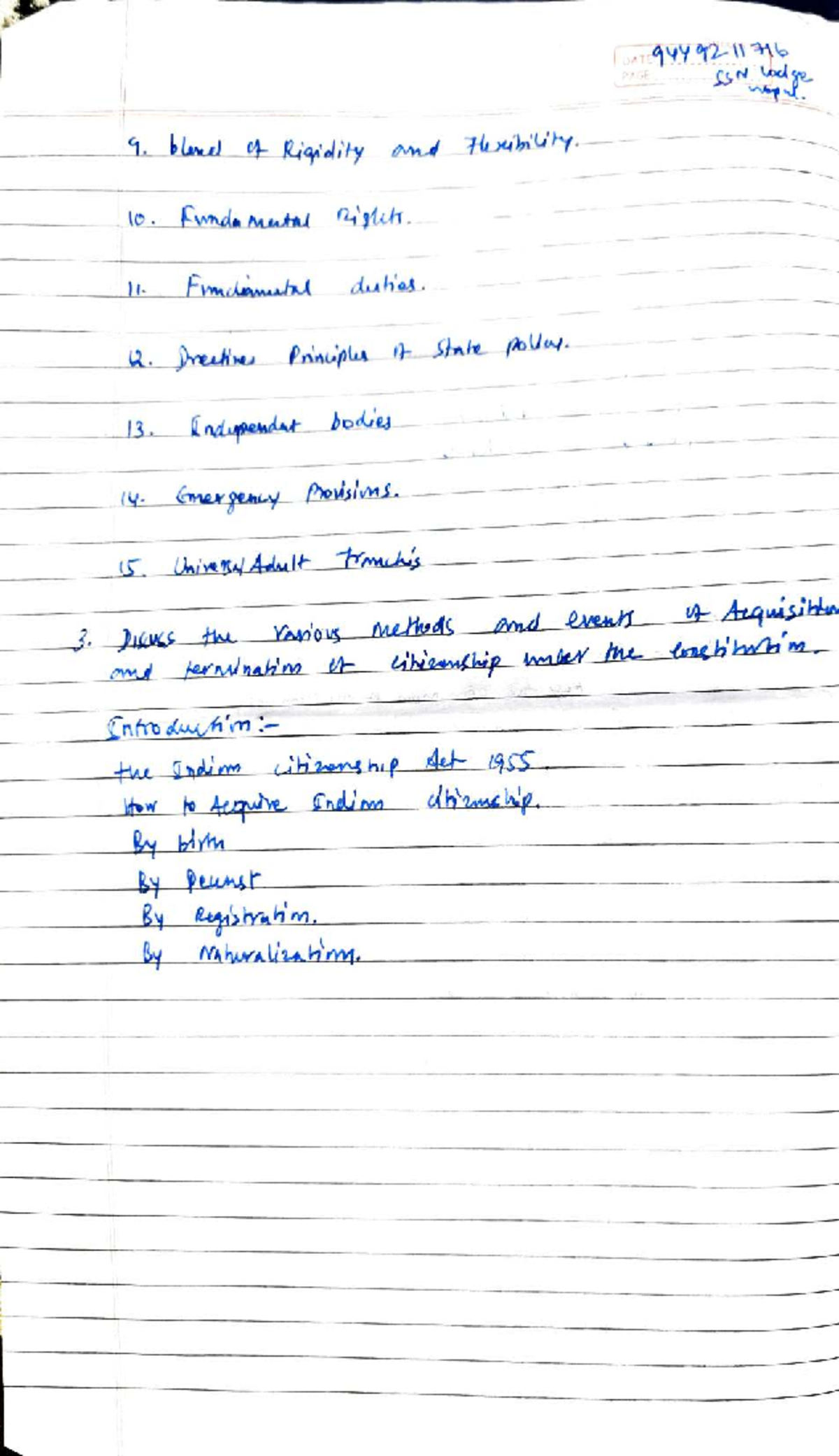 Consti - I - IMP - Notes - 1 - Class Notes - duhes. 13. ndpendat body ...