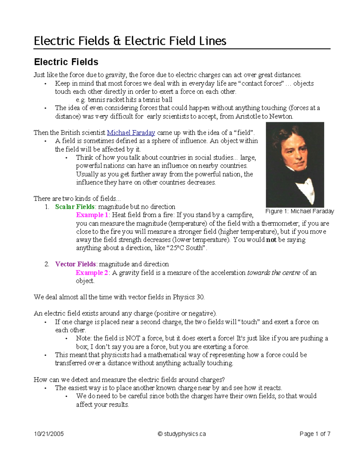 Electric Fields Study Notes: Understanding Forces at a Distance - Studocu