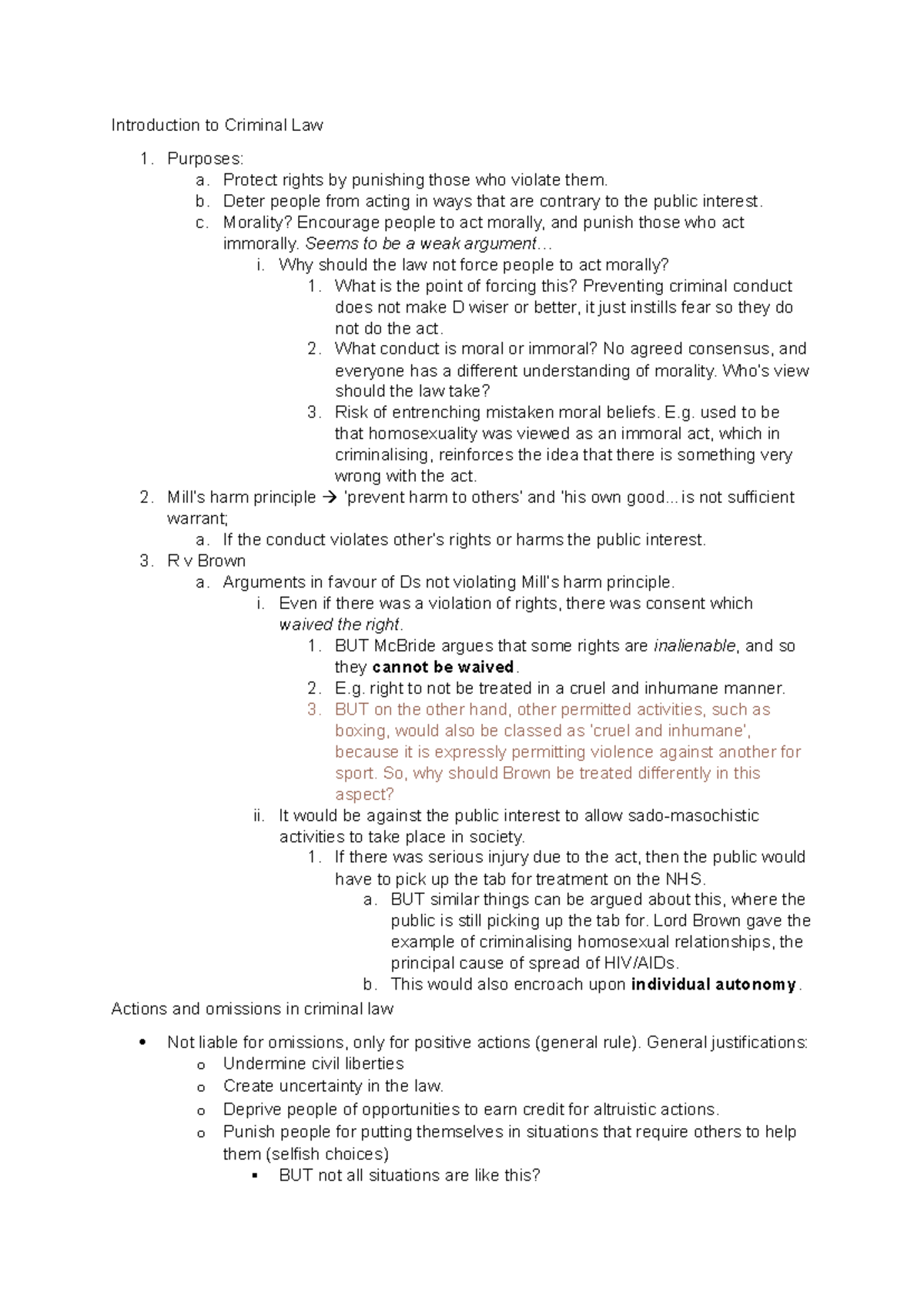 Criminal Law 1: Key Concepts and Defenses - McBride Insights - Studocu