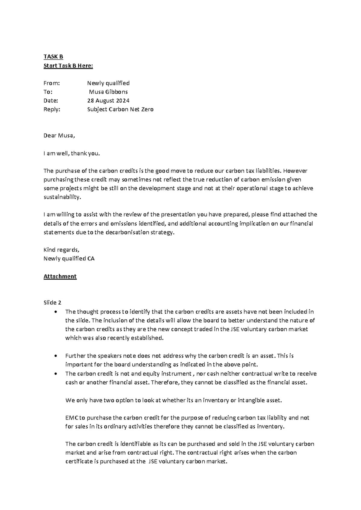 Task B - Script - Find attached - TASK B Start Task B Here: From: Newly ...