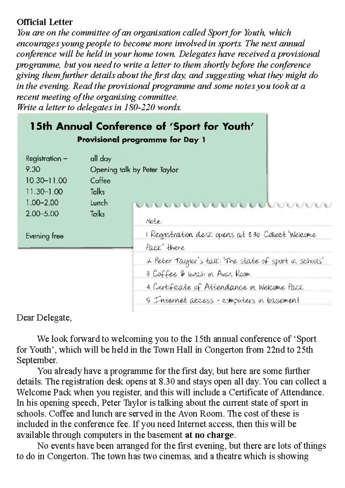 CAE Exam Official Letter Writing Sample and Tips - Studocu