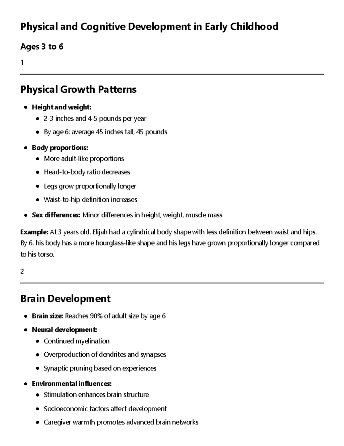 Physical and Cognitive Development in Early Childhood (Ages 3-6) - Studocu