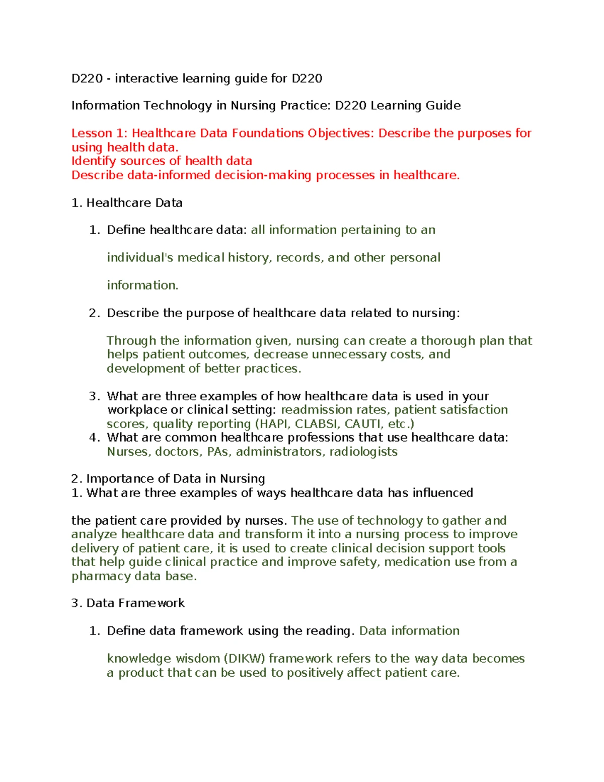 D220 Study Guide: Key Concepts and Strategies for Success in ...