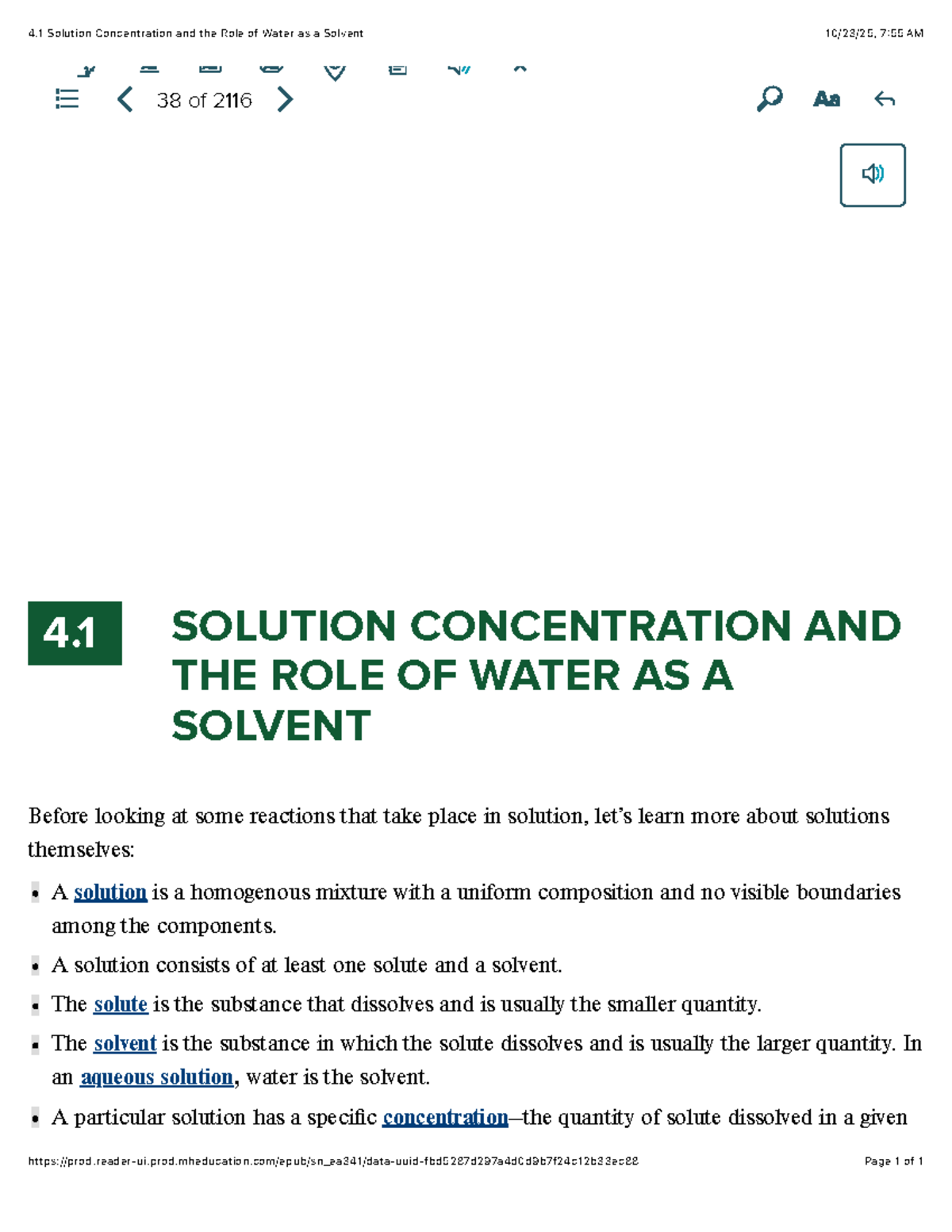 Lecture on Solution Concentration and Water as Solvent - Studocu