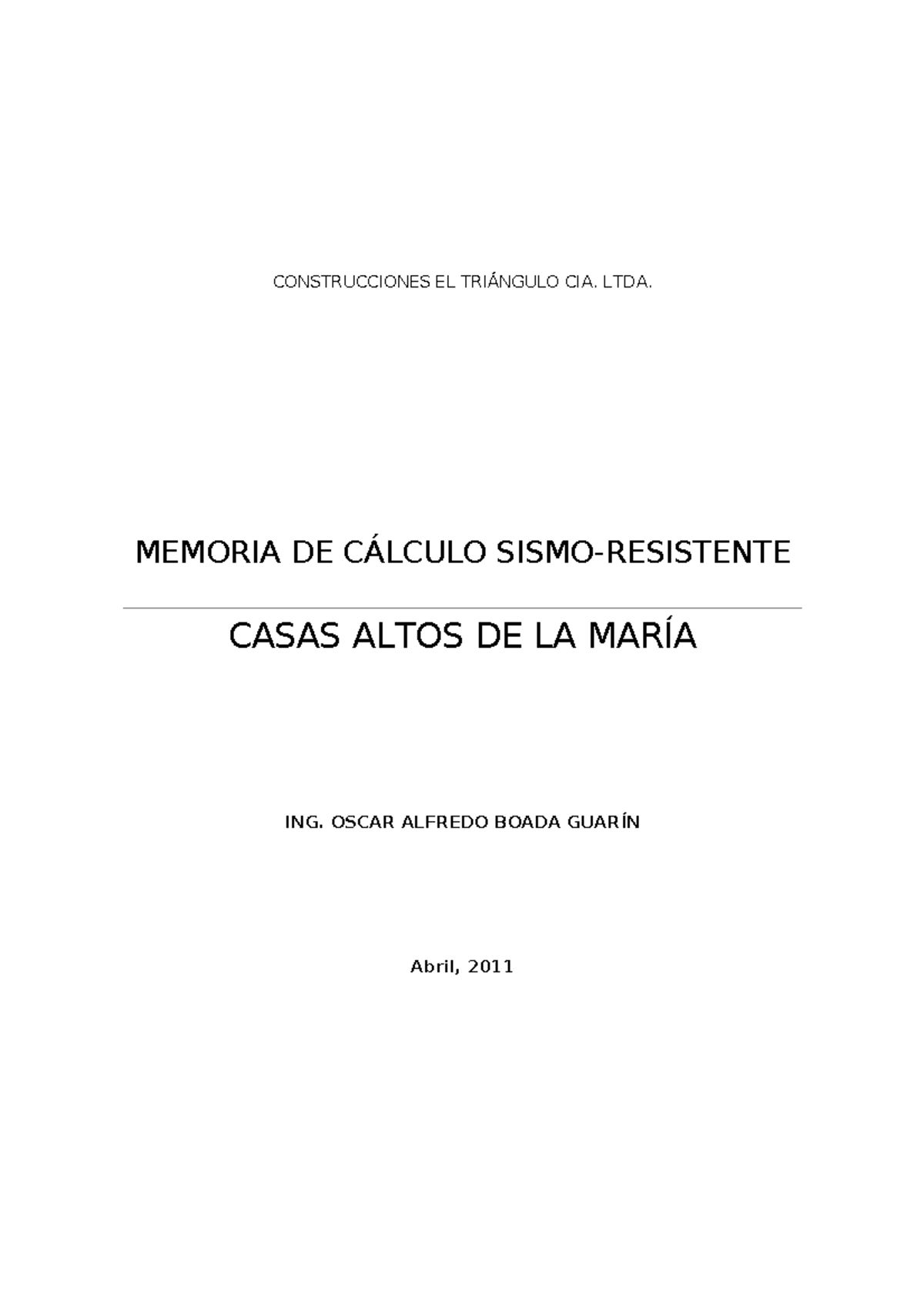 Memoria de Cálculo para Casa de Dos Pisos en Tunja 513618718 92910729 - Document Preview