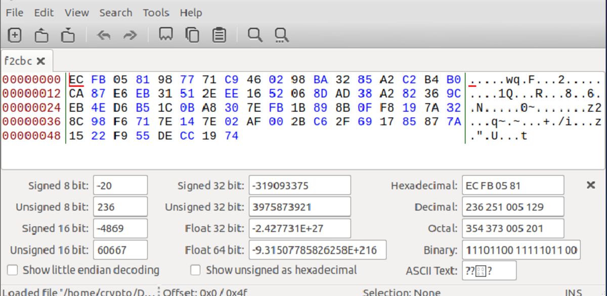 Bless hex editor GUI - File Edit View Search Tools Help COOQO f2cbc x ...