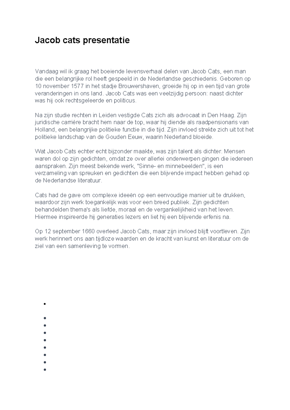 Jacob Cats: Levensverhaal en Invloed op de Nederlandse Literatuur ...