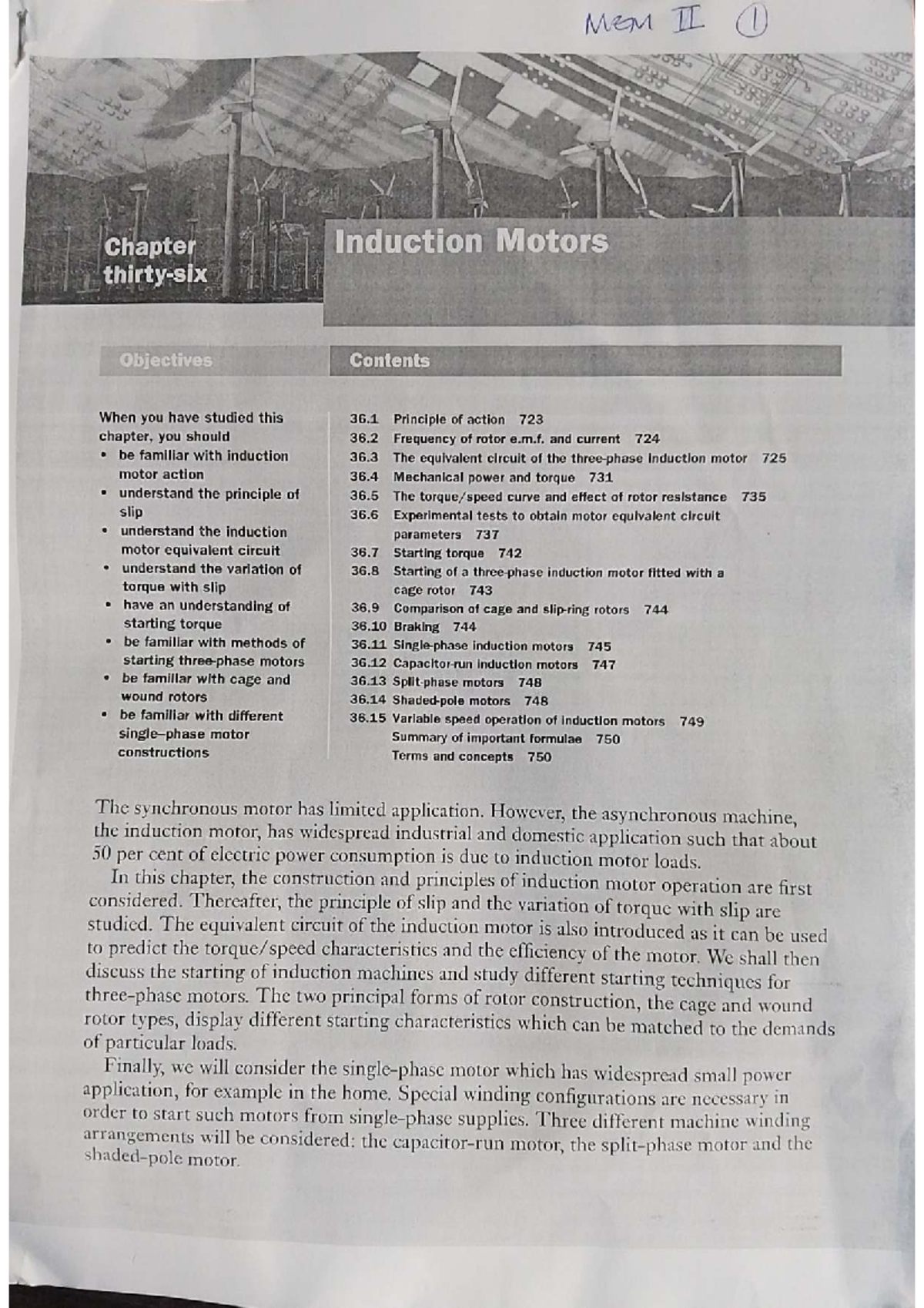 Induction Motors: Principles and Equivalent Circuit Analysis (E ...