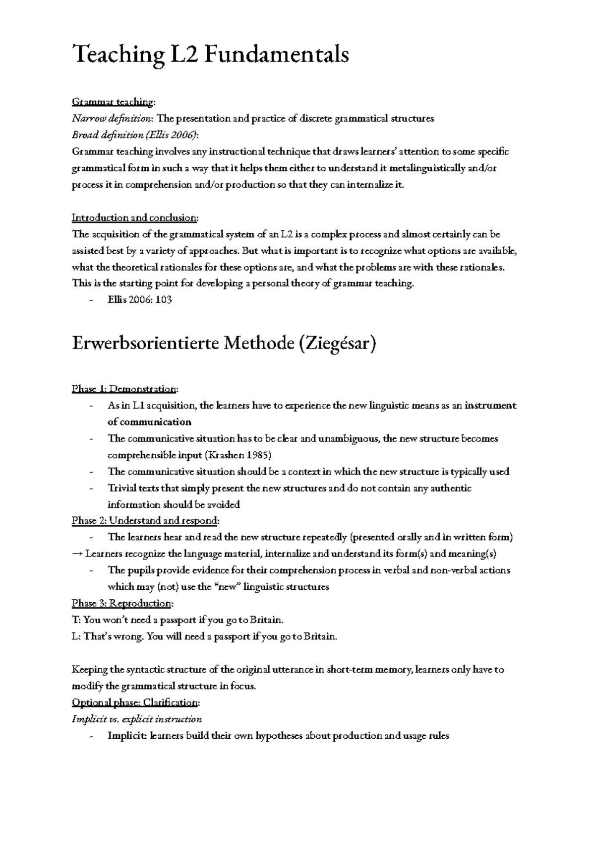 LING 102 Teaching L2 Fundamentals - Teaching L2 Fundamentals Grammar ...