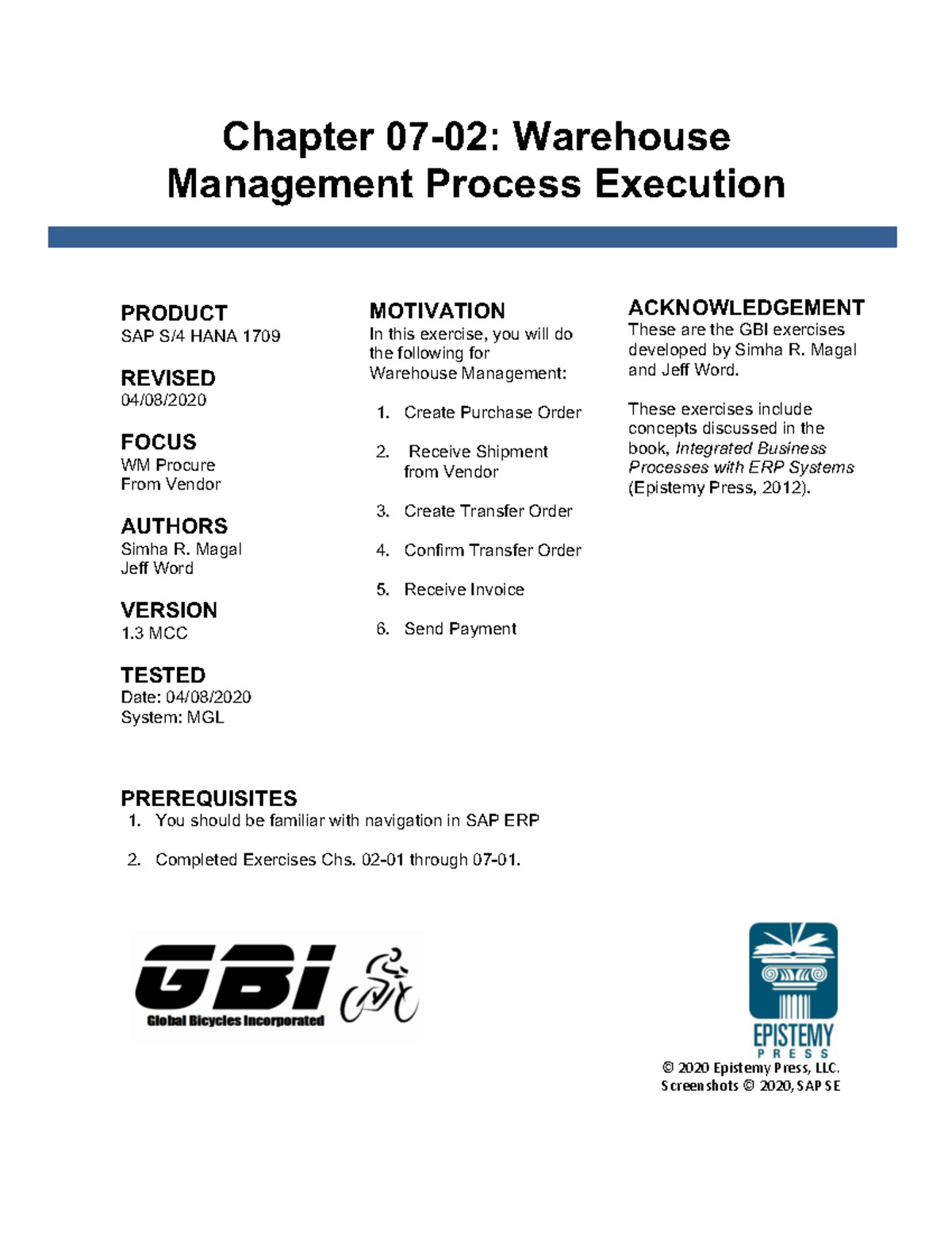 SAP Assignment 6: WM Procure from Vendor Process Overview - Studocu