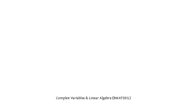 Applications Of Analytic Functions In Complex Variables Bmat201l