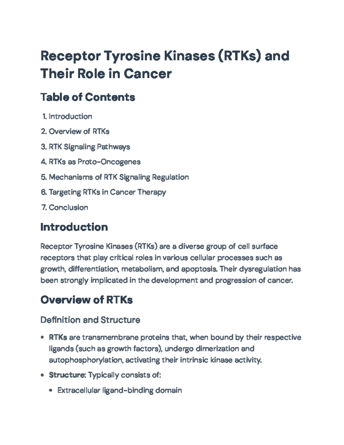 Receptor Tyrosine Kinases (RTKs) in Cancer: Mechanisms & Therapies ...