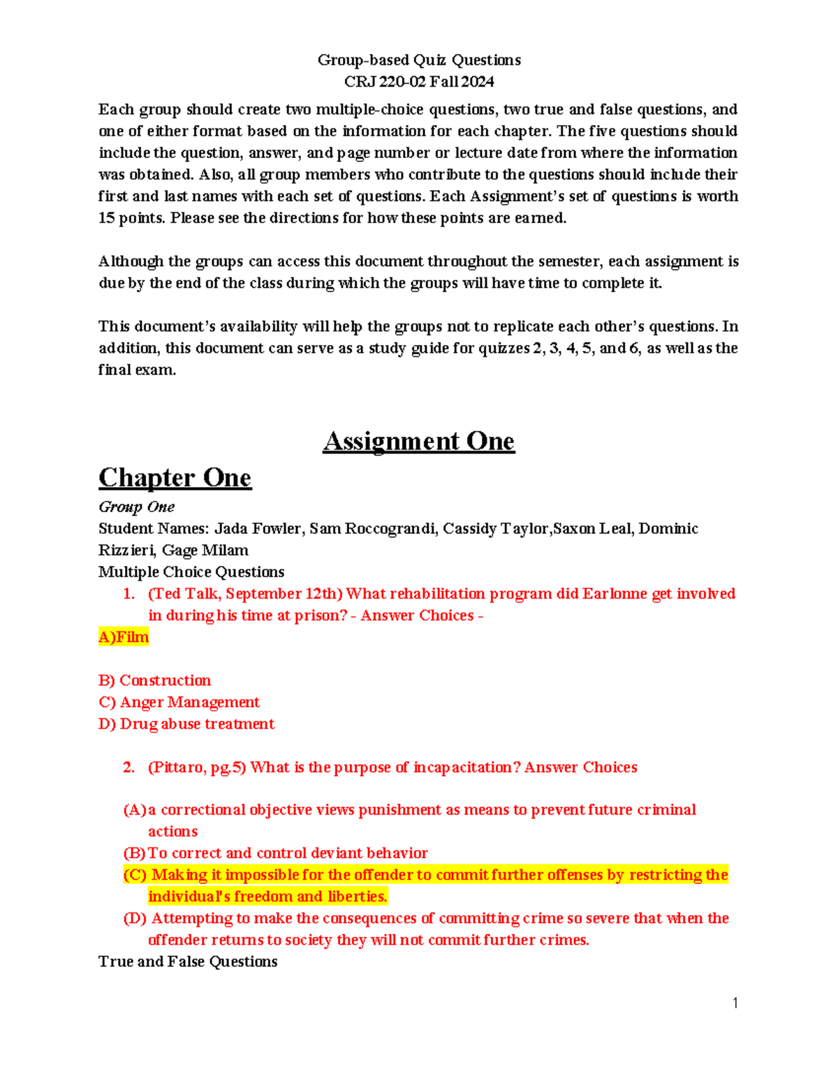 CRJ 220-02 Quiz Questions - Study Guide for Fall 2024 Exam - CRJ 220-02 ...