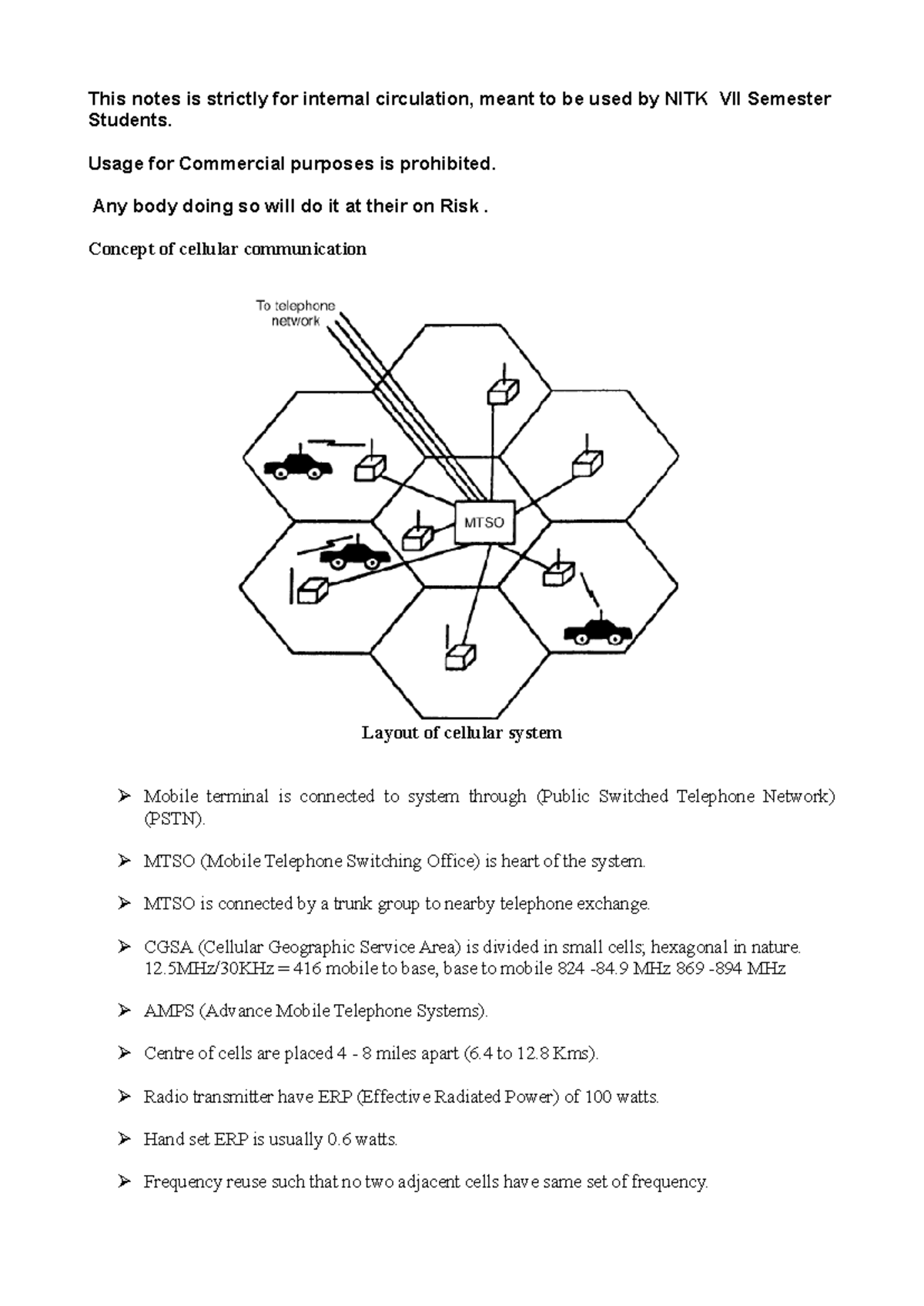 Wireless and Mobile Communication - This notes is strictly for internal ...