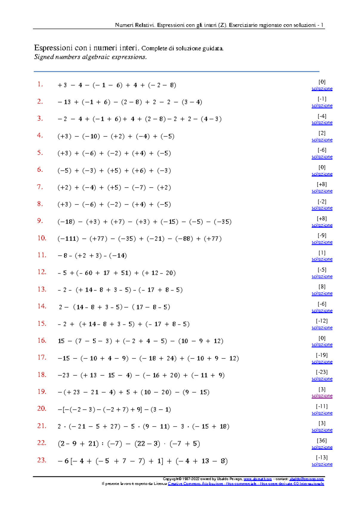 Relativi Espressioni Interi Ubi Math - Copyright© 1987 - 2022 owned by ...