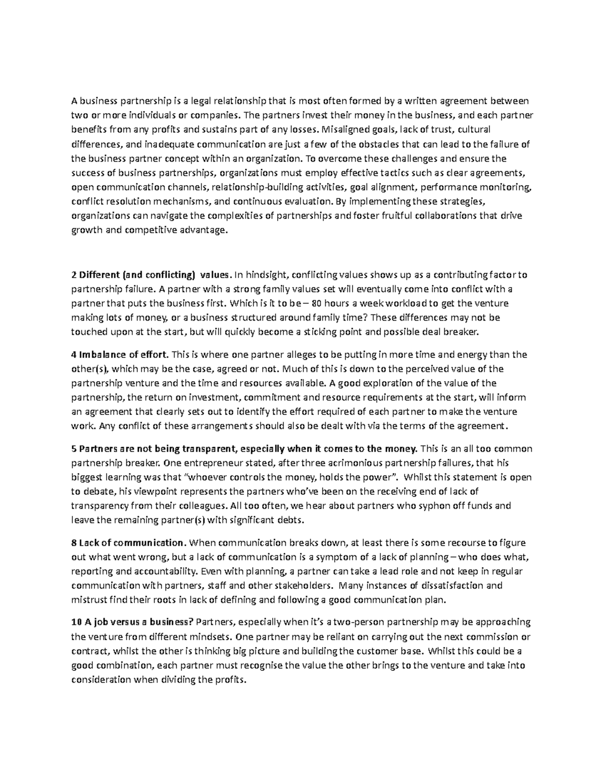 Strategies for Successful Partnerships: Key Insights & Challenges - Studocu