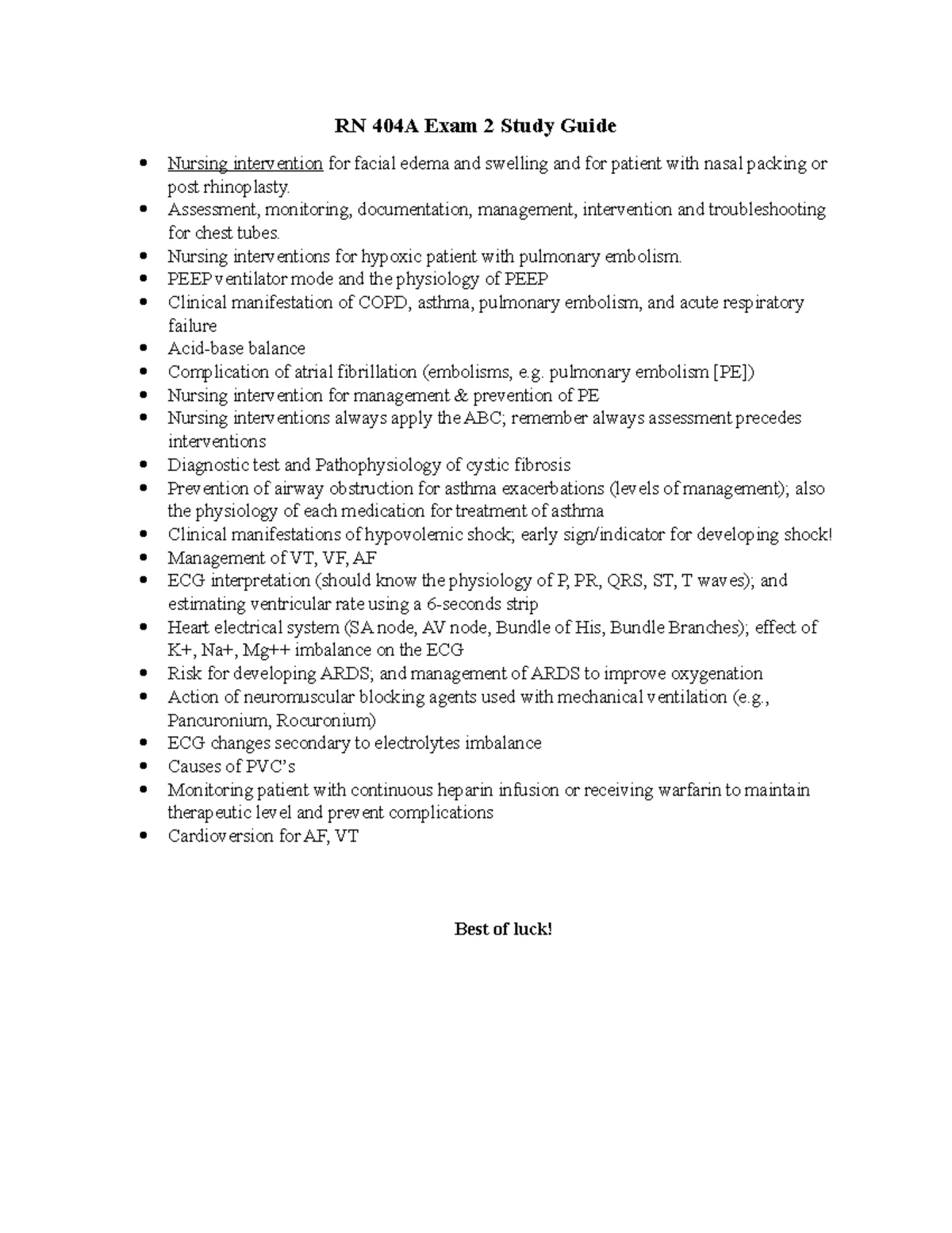 Exam 3 Study Guide: Key Concepts from Chapters 20, 49-55 - Studocu